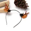 Diadema Personalizada de Astas de Reno Navideñas, Diadema Navideña de Piel de Visón, Accesorio Decorativo para el Cabello con Atmósfera Festiva