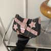 Cinto de Moda Hot Girl Hip Hop Rebite Corrente de Estrela Ombro 2024 Nova Moda Nicho Axila Transversal Bolsa Feminina