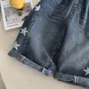 Conjunto Jeans Infantil 2026 Primavera e Outono Novo Estilo Meninos e Meninas Estampa de Estrela Calça Reta Roupa Superior Estilosa para Bebê Tendência