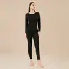 Roupa Íntima Térmica para Casal Novo Masculina Aquecimento Plus Caxemira Seda Roupas de Outono e Calça Comprida Conjunto Feminino Camada Base Inverno