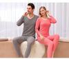 Traje de ropa interior térmica de seda de cachemira gruesa para pareja 260 hombres y mujeres de doble cara cepillado con forro polar ropa interior larga