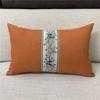 Cojín de cáñamo estilo chino nuevo color sólido respaldo de sofá almohada para la cintura funda de almohada para muebles de caoba almohada rectangular para la cintura