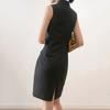 Estoque Pronto Fabricante Atacado Primavera e Verão Novo Estilo Estilo Jing Listrado Duplo Abotoamento Colete de Lã Vestido Saia para Mulheres