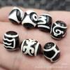 Cuentas de tres ojos en blanco y negro cuentas viejas jade cuentas sueltas dientes de tigre caparazón de tortuga ágata noble accesorios diy Lutong