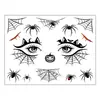 Pegatinas de tatuaje de araña de Halloween al por mayor transfronterizas, pegatinas de tatuaje temporal de araña realista de terror para fiestas