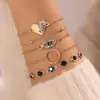 Moda Transfronteriza Europea y Americana Pulsera Retro Francesa Gema Esmeralda Mariposa Incrustada Diamante Pulsera Abierta Al Por Mayor