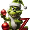 Decorações de Natal Transfronteiriças Novas de 26 Letras Monstro Verde Decorações de Árvore de Natal Grinch Enfeites de Presente de Feriado
