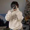 Sudadera con capucha estilo americano para mujer, nueva colección otoño/invierno 2026, engrosada y forrada de felpa, prenda pesada, ajuste casual y holgado