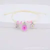 Pulseira de Cordão com Sementes de Flor de Cerejeira e Flores Secas de Vidro, Venda Quente Transfronteiriça, com Flores Pequenas Fofas, Popular em Atrações Turísticas, Festival da Flor de Cerejeira