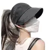 Gorra de verano para el sol, gorra que se puede atar para coleta, gorra de red, todo partido, color liso, gorra de béisbol, sombrero para el sol para exteriores, venta al por mayor