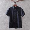 Camisa de manga comprida estilo chinês linho de algodão masculino plus size camisa de colarinho casual estilo retrô chinês tang casaco de linho roupas masculinas