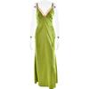 Moda de Comércio Exterior Europeu e Americano Venda Quente Elegante Vestido Longo de Cetim Transfronteiriço Sexy Decote V Profundo Costas Abertas Vestido de Alça Hot Girl