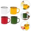 Envío Gratis Fábrica de Producción de Tazas de Esmalte de Exportación Taza de Agua Colorida Nostálgica Taza Pequeña de Vino Curvada Tarro de Hierro Porcelana con Logo Impreso