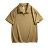 Camiseta de Manga Corta de Color Sólido con Cuello Solapa Estilo Coreano Holgada Moderna Guapa Versátil Camiseta de Media Manga en el Hombro Camiseta de Dos Aperturas para Hombre