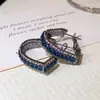 Pendientes de Corazón con Piedras Preciosas Iridiscentes de Victoria, Diseño Estilo Americano, Pendientes Exagerados y Elegantes con un Toque de Lujo Ligero y Gama Alta