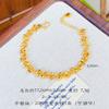 Pulsera Vintage de Aro Pequeño Dorado Entrelazado Estilo Francés con Cuentas Florales de la Joyería Jin Yan