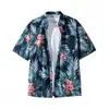 Camisa Floral Hawaiana para Niños Verano Delgado Estilo Hong Kong Ins Marca de Moda Casual de Moda Top de Media Manga