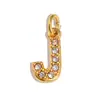 [Procesamiento Personalizado] Colgante de Acero Inoxidable con Incrustaciones de Diamantes de 26 Letras Estilo Europeo y Americano Transfronterizo para Collar y Pendientes DIY Accesorios Hechos a Mano