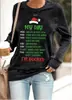 Estación Independiente de Comercio Exterior Tienda Autoconstruida shopify Amazon Transfronterizo Camiseta de Manga Larga Estampada Navideña para Mujer