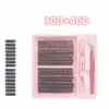 Pestañas Postizas Esponjosas de un Solo Racimo para Comercio Exterior Transfronterizo Europeo y Americano, Naturales y Densas, Paquete Mixto, Segmentadas, Pestañas de 9-16 mm
