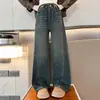 Jeans Holgados de Terciopelo Talla Grande para Niñas Otoño Invierno 2026 Nuevo Estilo Niños Grandes Pantalones Largos de Terciopelo de una Pieza Pantalones de Pierna Ancha de Invierno para Niños