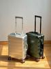 Maleta trolley de aleación de aluminio magnesio, rueda universal, maleta de aleación de aluminio para mujer, 24, maleta metálica con contraseña para cabina, maleta rígida
