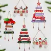 Decoración de letrero de madera navideño de Amazon transfronterizo, letrero redondo, colgante de madera de puerta de Papá Noel y muñeco de nieve