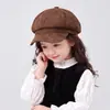 Gorra Infantil Octagonal Color Sólido Versátil Gorra Calabaza Temporada Otoño e Invierno Niños y Niñas Boina Gorra de Béisbol Estilo Coreano Elegante