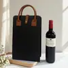 Dos Botellas de Vino Tinto Bolso de Mano Vino Doble Bolsa de Cuero Bandolera Bolsa de Vino Tinto Bolsa de Almacenamiento de Vino Caja Vacía de Regalo
