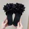 Pantuflas de Media Punta Abierta de Diseño Nicho Retro Francés para Mujer para Usar en Exterior Verano 2025 Nuevas Flats Sandalias Versátiles
