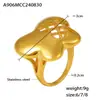 Anillo de celosía hueca con diseño de mariposa y flor estilo INS, de acero inoxidable chapado en PVD, oro real de 18 quilates, joyería personalizada a la moda.