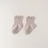 24 Meias Infantis 3D de Desenho Animado para Primavera e Outono Meia de Cano Médio para Bebê Recém-nascido Meias de Chão para Bebê Antiderrapantes