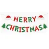 Banner de Natal com Esquema de Cores Clássico Vermelho e Verde, Guirlanda de Flocos de Neve Pequenos, Decoração de Chapéu de Papai Noel