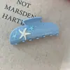 Yhj Accesorios para el Cabello Nuevo Pinza para el Cabello de Estrella de Mar Azul y Rosa, Estilo Fresco para Mujeres, Pinza de Acetato, Pinza de Garra de Alta Gama para Peinar el Cabello, Pinza de Tiburón