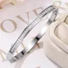 Pulsera de Acero Inoxidable Forma de Ocho Transfronteriza Incrustada con Diamantes Pulsera Chapada en Oro para Mujer Versátil Lujo Ligero Estilo Ins Pulsera Completa de Diamantes de Acero de Titanio