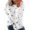 Otoño e Invierno 2025 Ropa Femenina de Exportación Transfronteriza Europea y Americana Amazon Wish Camiseta de Manga Larga Holgada Talla Grande Sudadera Estampada