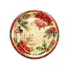 Juego de Vajilla Navideña Vintage Pájaro Rojo Cuadros Flor de Pascua Platos de Papel Vasos de Papel Servilletas de Papel Suministros para Fiesta Navideña