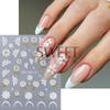 Nuevas pegatinas para decoración de uñas, venta al por mayor, verano transfronterizo, 5D, en relieve, flores, hojas doradas, margaritas, pegatinas adhesivas para uñas.