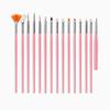 15 Canetas de Nail Art Atacado Ferramentas de Nail Art Caneta com Ponta Dupla Caneta de Linha para Fototerapia Caneta de Escultura Conjunto de Pincéis para Pintura