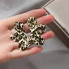 Pendientes de Leopardo Plegados Tridimensionales Lujosos y Deslumbrantes para Mujer, Pendientes Geométricos Exagerados Estilo Retro de Hong Kong, Suministro Transfronterizo de Moda