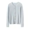 Suéter de Cachemira Retro de Punto Grueso Estilo Coreano con Múltiples Botones Otoño/Invierno Elástico Ajustado Moda Cardigan Top