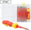 Juego Combinado de Destornilladores Aislados 8 en 1 para Electricista en Estuche de Plástico Transparente, Incluye Pozidriv, Plano, Torx y en U, con Protección Antichoque Eléctrico