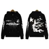 Moletom com Capuz Unissex Estampado com Letra Vintage Desgastado Estilo Ins Nicho Soltinho Manga Longa Novo Estilo Europeu e Americano Transfronteiriço