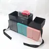 Caja de Regalo Negra, Caja de Joyería de Acrílico, Caja de Regalo para Labiales, Caja de Regalo de Flor de Rosa de Doble Apertura, Caja para Colgante