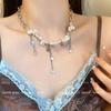 Collar Barroco de Borlas de Estrella y Perlas Cadena Femenina para Clavícula Nuevo Collar de Verano