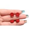 Pulsera Accesorio de Flor Pequeña de Arena Roja de Alto Contenido Natural, Trébol de Cuatro Hojas, Adorno Propicio y Cumplidor de Deseos, Fortuna en la Mano, Cinabrio