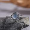 Plata esterlina S925 ágata natural roja verde amatista azul marino color tesoro anillo de plata baotai patrón de estilo étnico nuevo