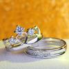 Japonês e coreano cobre branco banhado a prata jóias coroa anel de abertura feminina anel de casal ajustável anel de diamante criativo estoque de barraca