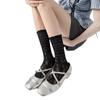 Calcetines Lolita de Encaje Cortos a Media Pantorrilla para Mujer Color Puro Verano Delgados Lolita Lindo Chica Suave Versátil
