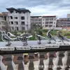 Adornos de Paloma Simulada Esculturas de Pájaros Animales Adornos Exteriores de Acero Inoxidable Imitación Cobre Decoraciones para Patio Jardín Interior